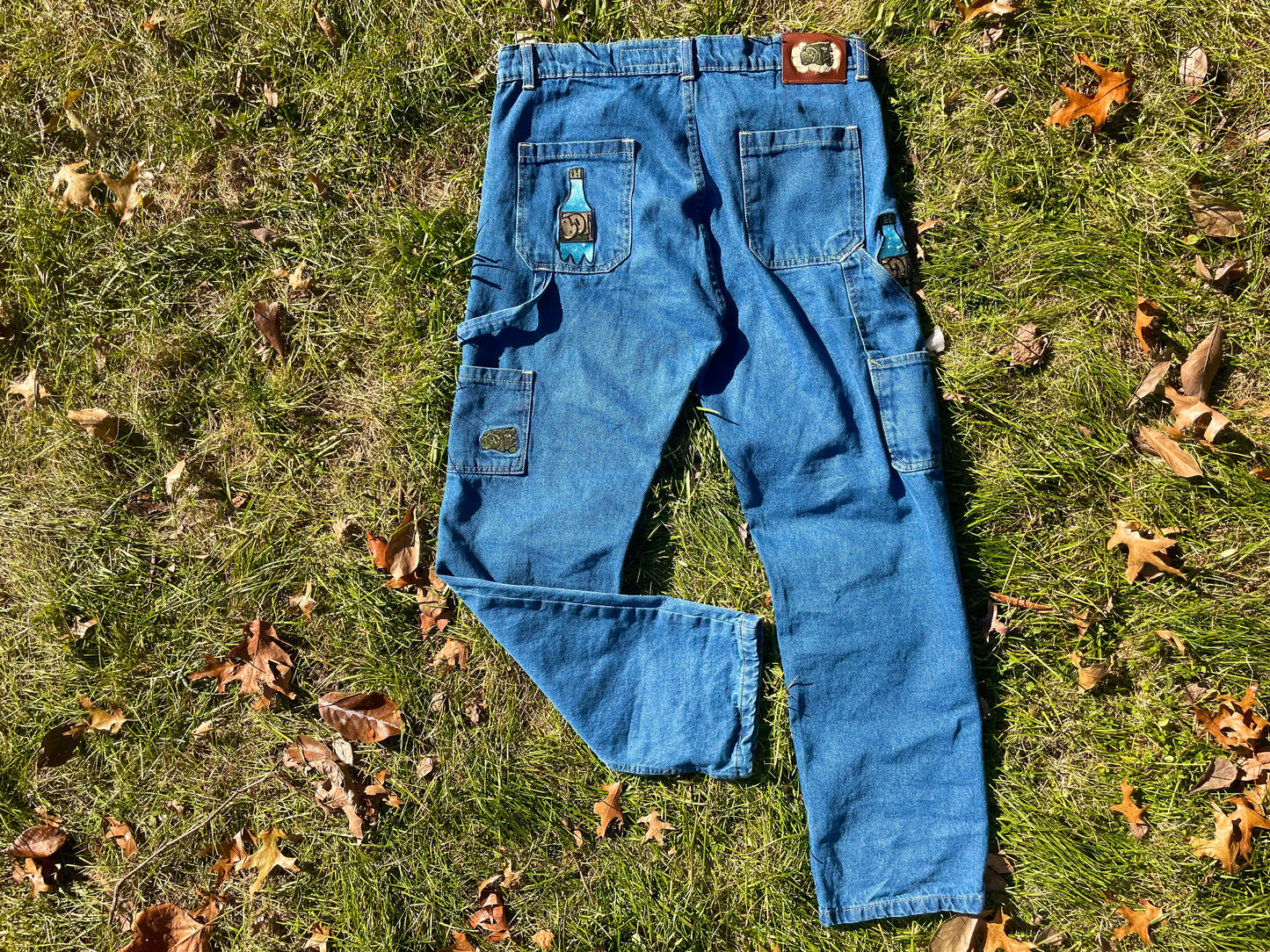 Botle Embroidery Baggy Jeans